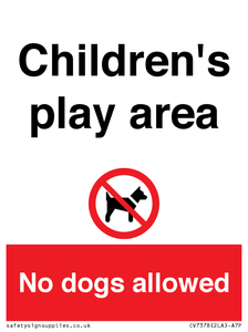 Childrens play area. No dogs allowed